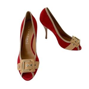 Casadei Peep Toe Red high heel Shoes